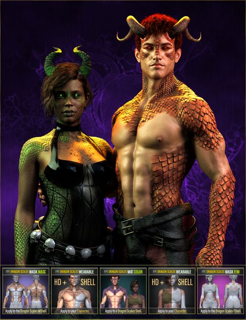 Click here to see preview images for "FPE HD Dragon Scales for Genesis 9" FPE HD Dragon Scales for Genesis 9
