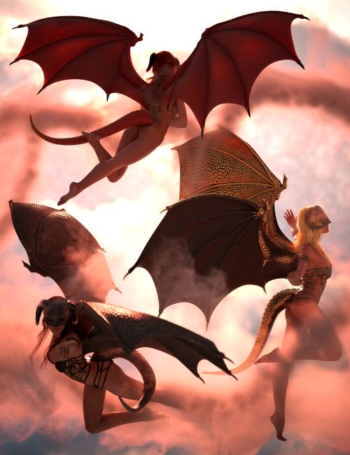 Click here to see preview images for "Dragon Wings and Tail Texture Add-On" Dragon Wings and Tail Texture Add-On