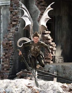 Dragonesque Hierarchical Poses for Dragon Wings and Tail for Genesis 9