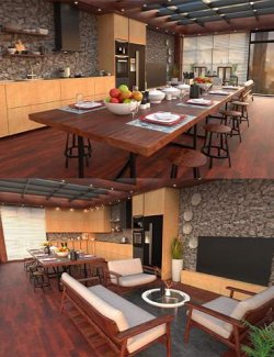 Luxe Stone Kitchen Interior