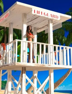 AJ LifeGuard Stand For DAZ Studio