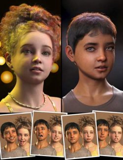 CX Elisa and Elian HD Characters and Expressions Bundle for Genesis 9