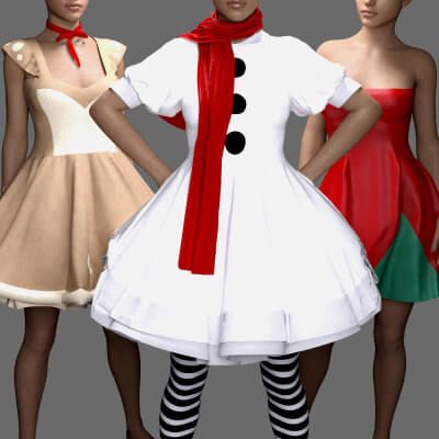 Click here to see preview images for "MS Christmas Collection Cute Dresses (G8F and G9)" MS Christmas Collection Cute Dresses (G8F and G9)