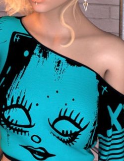 DA-SweetHeart for dforce - Assymetrical Crop Top - Genesis 8 and 9 by kaleya