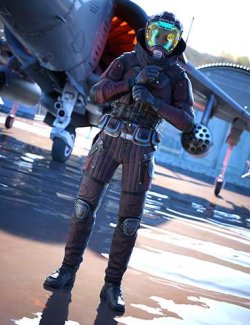 dForce Combat Pilot Outfit for Genesis 9