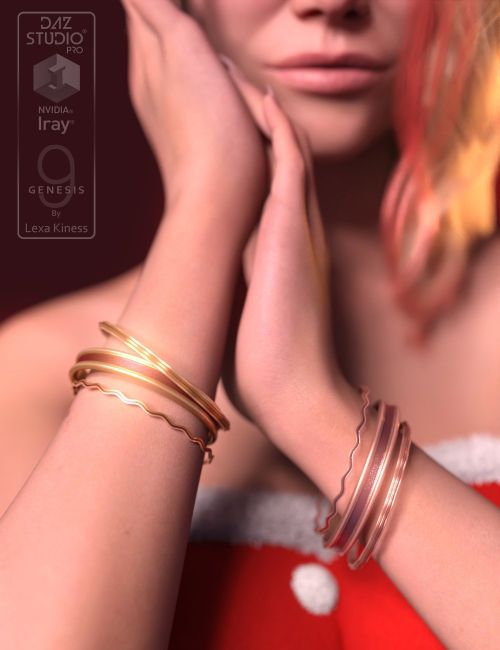 Click here to see preview images for "Xmas Bangles for Genesis 9" Xmas Bangles for Genesis 9