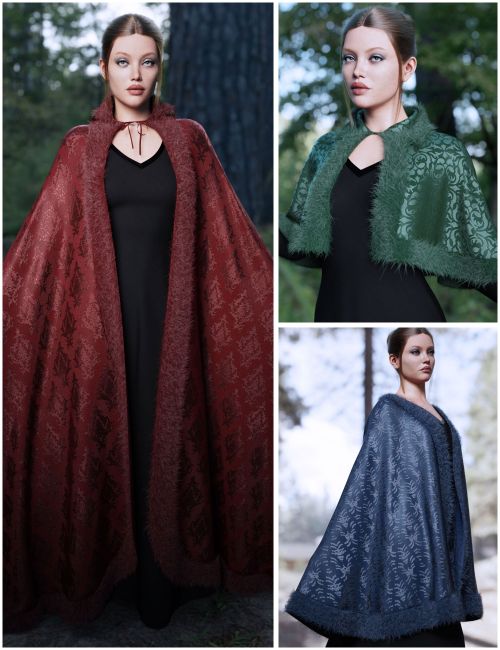 Click here to see preview images for "Texture Expansion for Capes Of Fantasy Winter Edition for Genesis 9" Texture Expansion for Capes Of Fantasy Winter Edition for Genesis 9