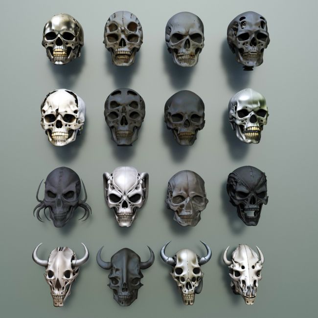 Click here to see preview images for "Alien Skulls" Alien Skulls