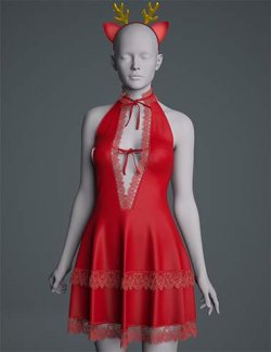 dForce GN Christmas Dress for Genesis 9, 8.1, and 8 Female