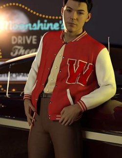 dForce 50s Letterman Outfit for Genesis 9