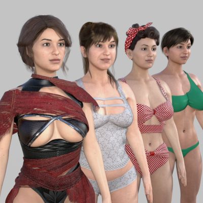 Click here to see preview images for "4 Characters Bundle for Genesis 8 Female" 4 Characters Bundle for Genesis 8 Female