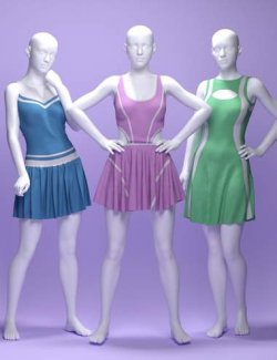 dForce MS Cute Tennis Dresses Set for Genesis 8 Female and Genesis 9