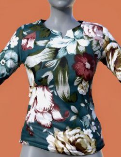 R3D Floral T-Shirt for Genesis 8F and G9 DAZ3D