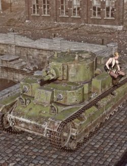 T28 Multiturret Tank Wt for Daz3D