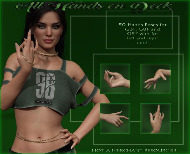 Click here to see preview images for "All Hands on Deck - Hands poses G9F-G8F-G3F" All Hands on Deck - Hands poses G9F-G8F-G3F