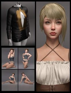 EG Business Attire, Hair and EG Lovely Poses Genesis 9 Bundle