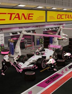 Concept Race Car Pit Lane Garage