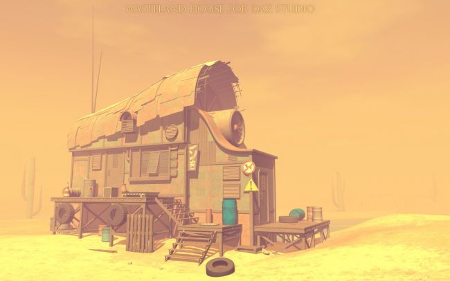Click here to see preview images for "Wasteland House for Daz Studio" Wasteland House for Daz Studio