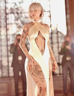 CVN Elegant Satin Dress for Genesis 8 Females