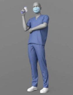 Doctor Clothes Mask Thermometer G8 Male