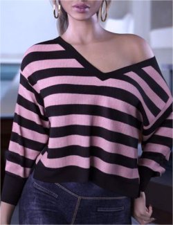 dForce Oversized V Neck Sweater for Genesis 9