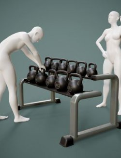 Kettlebell Rack with Kettlebell Set G8 Male-Female