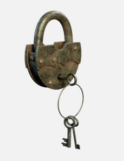 Worn Padlock Prop Daz