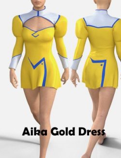 Aika Gold Dress for Genesis 8 Female