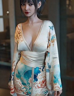 dForce Petals Short Robe Genesis8-8.1Female