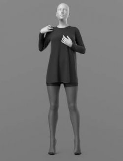 Short Dress 6v and Nylon Stockings G8 Female