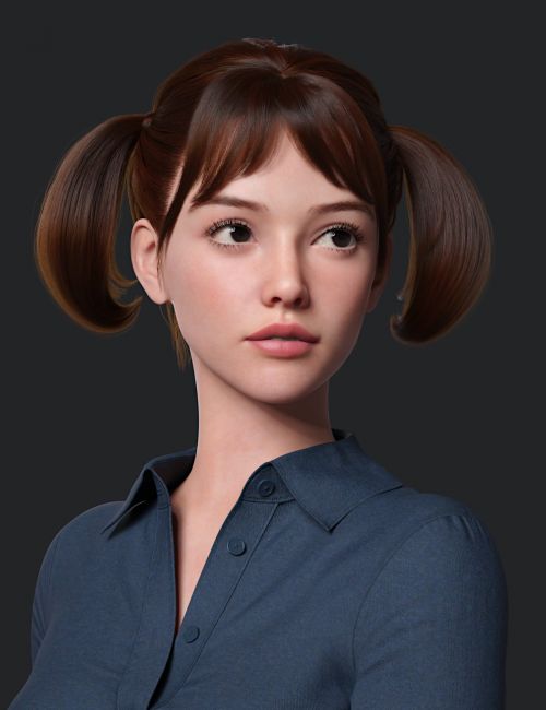 Click here to see preview images for "dForce Retro Pigtails for Genesis 9" dForce Retro Pigtails for Genesis 9