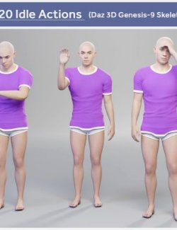 20 Idle Actions for Daz Genesis 9