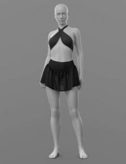 Bandage Top and Skirt Shorts G8 Female