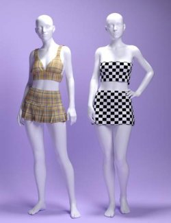 dForce MS Mini Skirt and Top Set for Genesis 9 and 8 Female