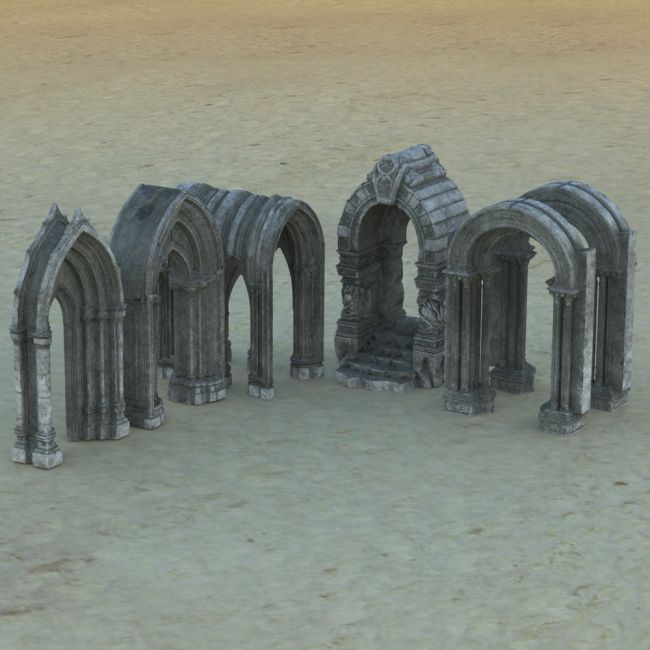 Click here to see preview images for "Dungeon Pack 1 Archways for Poser" Dungeon Pack 1 Archways for Poser
