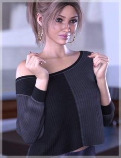dForce Off Shoulder Midriff Sweater Genesis 9