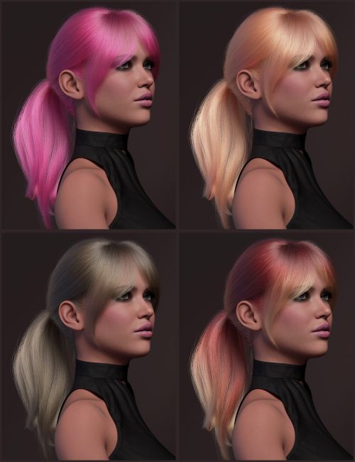 Click here to see preview images for "dForce Strand-Based Soft Bangs Ponytail Hair Color Expansion" dForce Strand-Based Soft Bangs Ponytail Hair Color Expansion