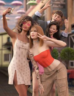 Everyday Friendship Poses for Genesis 9 Feminine and Masculine