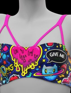 Fitness Bra Black Graffiti