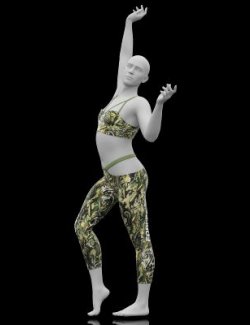 Fitness Pants and Bra Military