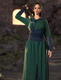 dForce Lala Wandering Swordswoman Outfit for Genesis 9