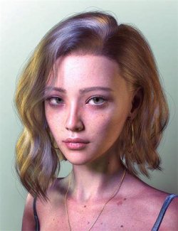 dForce Strand-Based FE Side Part Curly Short Hair for Genesis 9,8 and 8.1