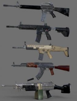 Assault Rifle Props for Daz Studio