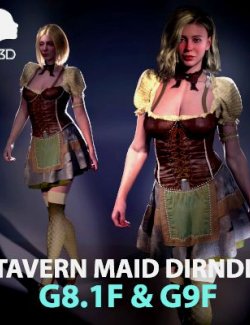 Tavern Maid Dirndl for Genesis 8.1 Female and Genesis 9