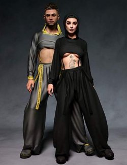 dForce Urban Rift Outfit for Genesis 9