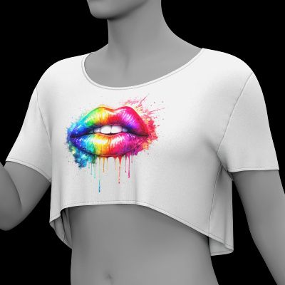 Click here to see preview images for "Cropped White T-Shirt with Print for G9" Cropped White T-Shirt with Print for G9