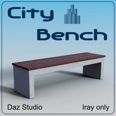Click here to see preview images for "City Bench for DAZ Studio" City Bench for DAZ Studio