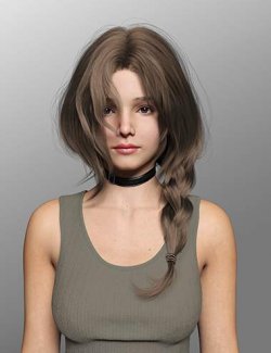 dForce Side Braid Hair for Genesis 9