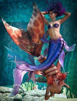 Aqualune Mermaid Tail for Genesis 9 Texture Add On