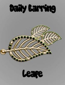 Daily Earrings Leaf for Genesis 9